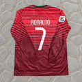 Cristiano Ronaldo #7 Portugal 2014 World Cup Football Shirt Red Long Sleeve Retro Jersey Kit - Trikot Maillot Magliaa