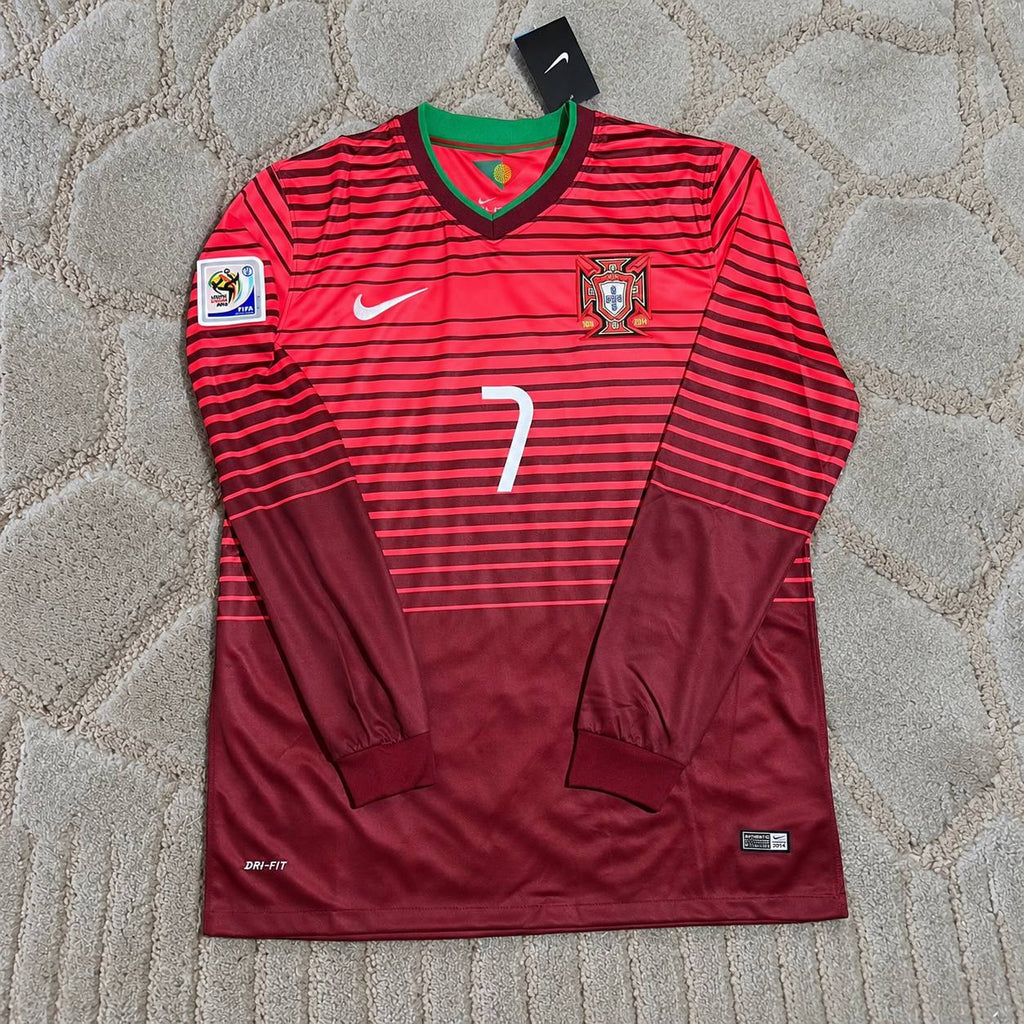 Cristiano Ronaldo #7 Portugal 2014 World Cup Football Shirt Red Long Sleeve Retro Jersey Kit - Trikot Maillot Magliaa