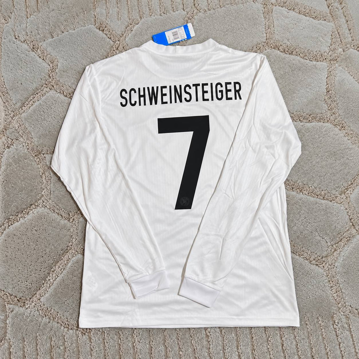 Bastian Schweinsteiger #7 Germany 125 Year Special White Long Sleeve Football Jersey Kit - Trikot Maillot Magliaa