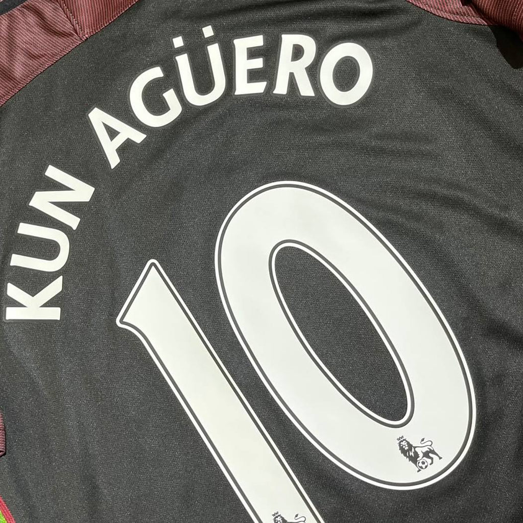 Sergio Kun Aguero #10 Manchester City 2016 2017 Retro Football Shirt - Jersey Kit - Maillot Trikot Maglia