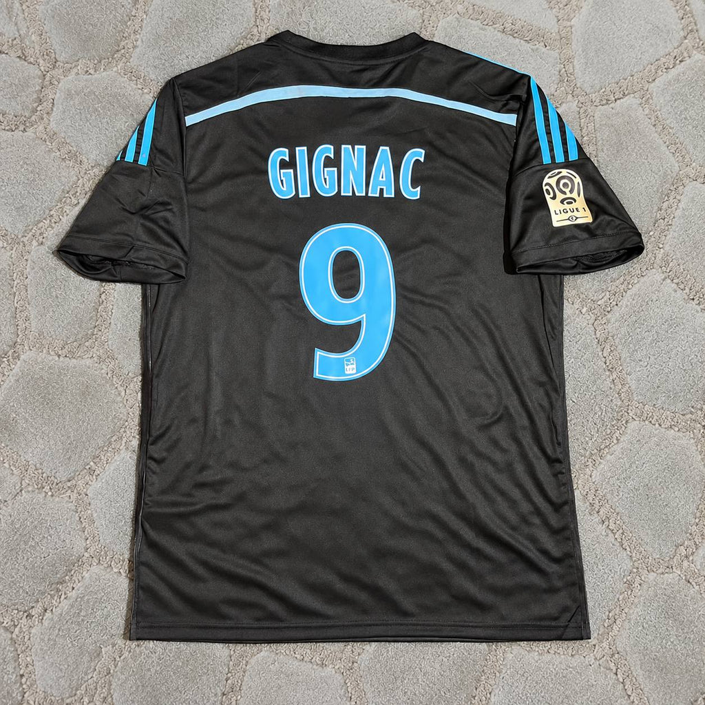 Andre Pierre Gignac #9 Olympique Marseille 2014 2015 Black Retro  Football Shirt - Jersey Kit Trikot Maillot
