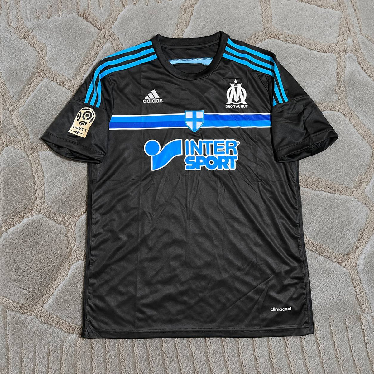 Andre Pierre Gignac #9 Olympique Marseille 2014 2015 Black Retro  Football Shirt - Jersey Kit Trikot Maillot