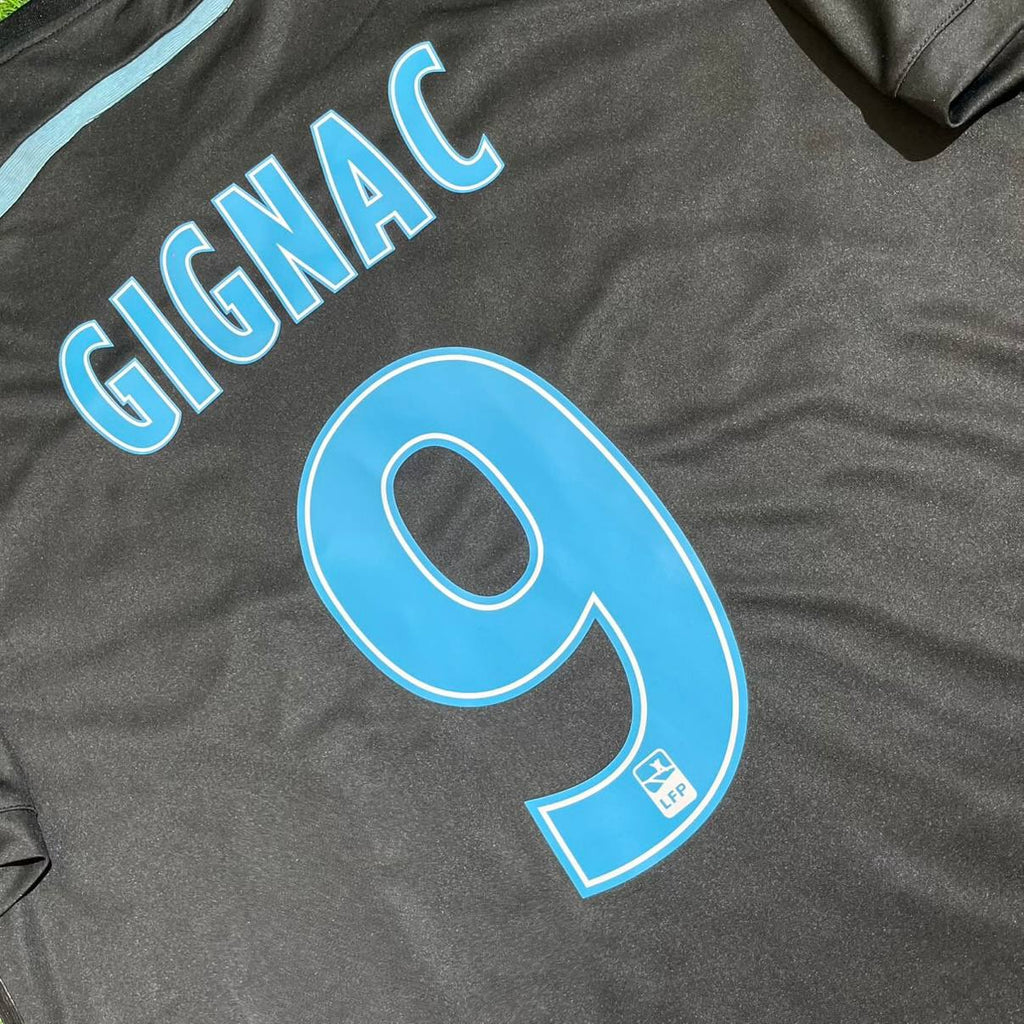 Andre Pierre Gignac #9 Olympique Marseille 2014 2015 Black Retro  Football Shirt - Jersey Kit Trikot Maillot
