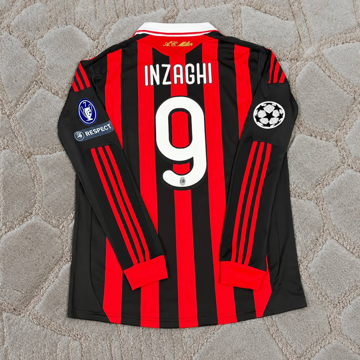 Filippo Inzaghi #9 Milan 2009 2011  Long Sleeve Retro Jersey Kit – Trikot Maillot