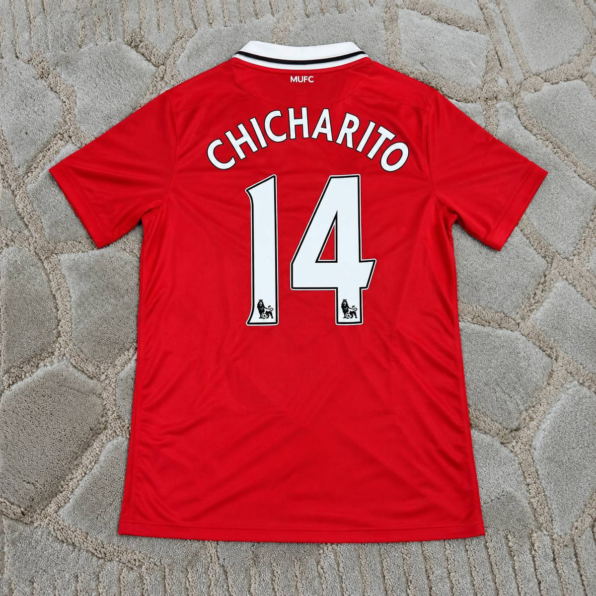 Javier Hernandez Chicharito #14 Manchester United 2010 2011 Home Retro Jersey Kit – Premier League Champions Edition