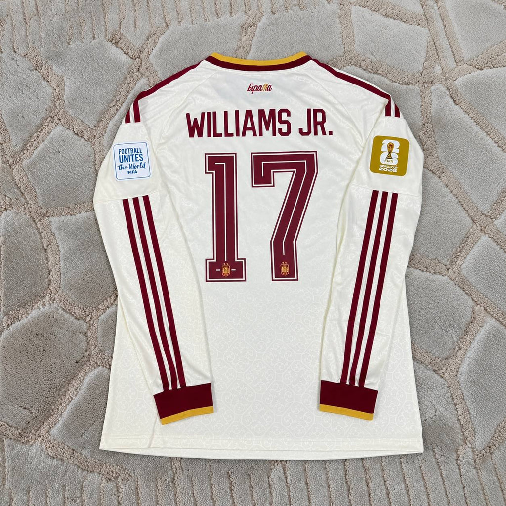 Nico Williams Jr. #17 Spain New Season 2026 World Cup Away Long Sleeve Jersey Kit - Trikot Maillot