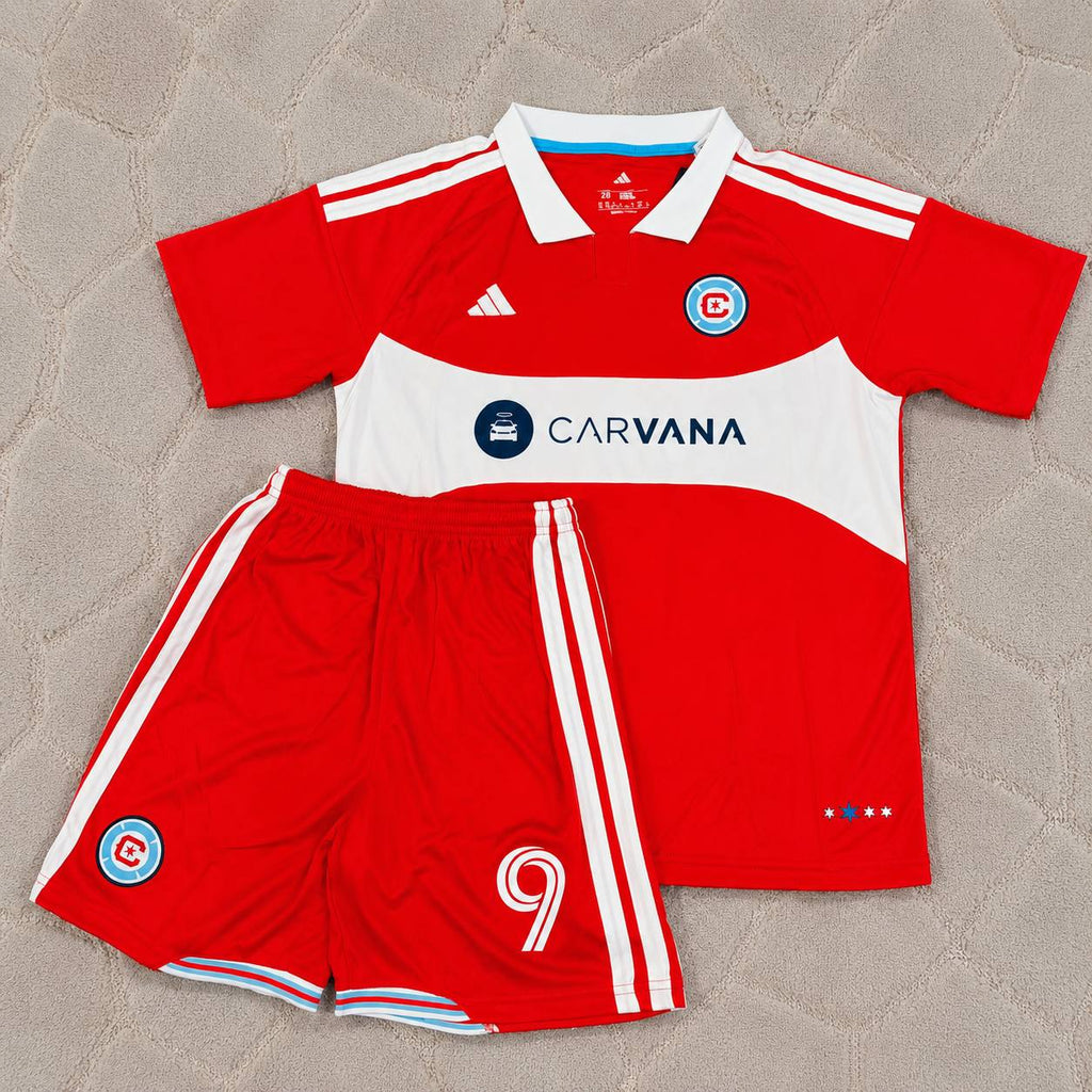 Robert Lewandowski Chicago Fire FC 2026-2027 Kids Red New Season Soccer Kit Jersey