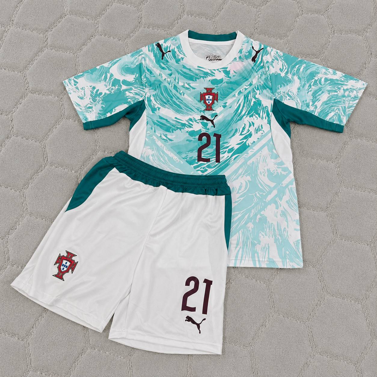 Diogo Jota Portugal 2026 World Cup Kids White Away Football Jersey