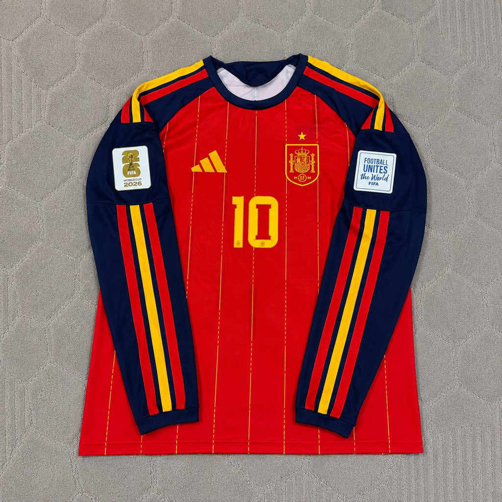 Dani Olmo #10 Spain 2026 World Cup Home Long Sleeve Jersey Trikot Maillot