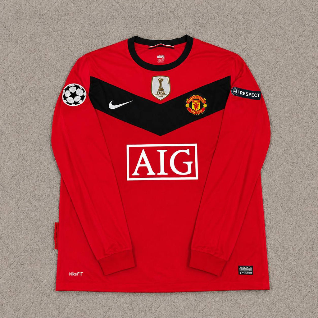 Luis Nani #17 Manchester United 2009-2010 Retro Long Sleeve Football Jersey