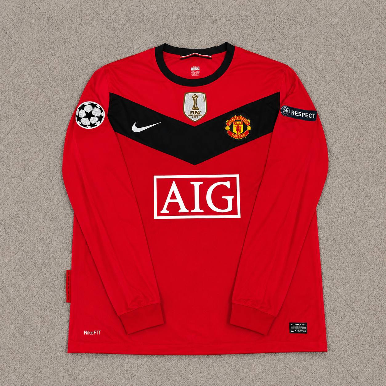 Luis Nani #17 Manchester United 2009-2010 Retro Long Sleeve Football Jersey