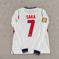 Bukayo Saka #7 England 2026 World Cup Home White Long Sleeve Jersey