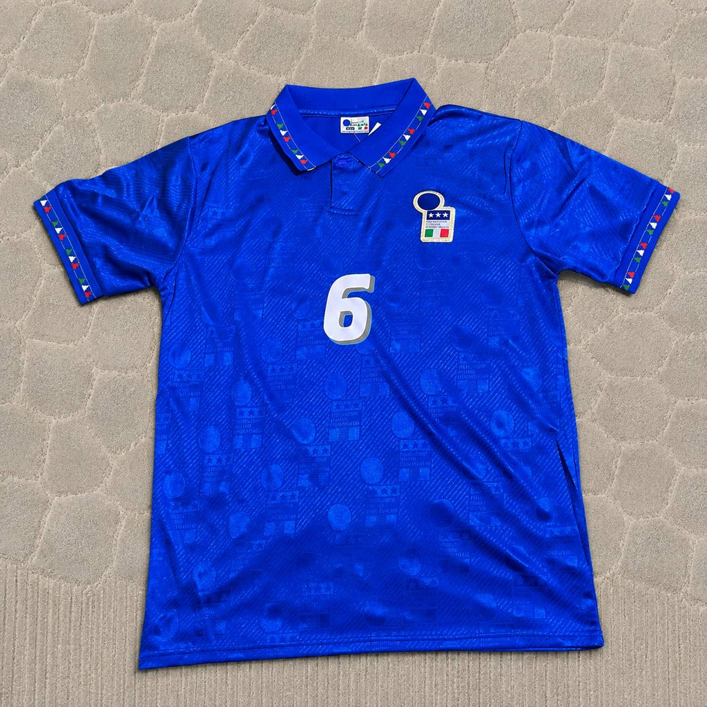 Franco Baresi 1994 World Cup Italy Retro Jersey Maillot Trikot Maglia Soccer Shirt