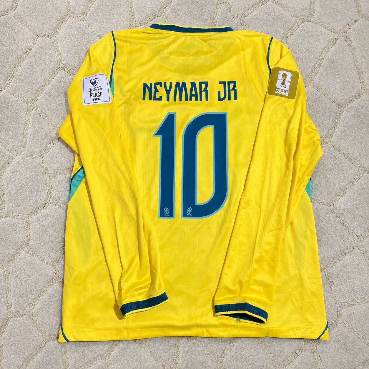 Neymar Jr #10 Brazil 2026 World Cup Long Sleeve Home Yellow Jersey Trikot