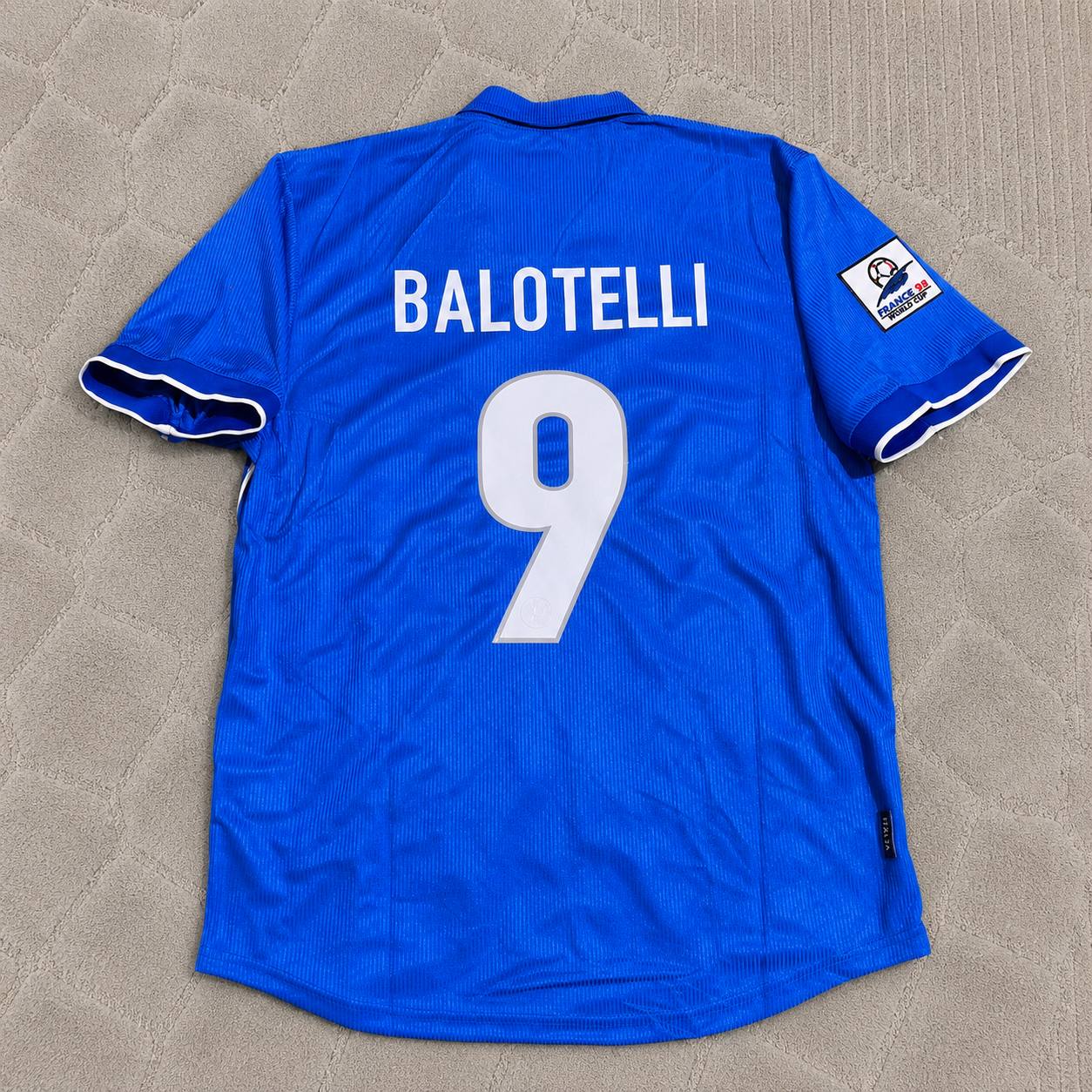 Mario Balotelli Italy Home Blue Retro Football Jersey