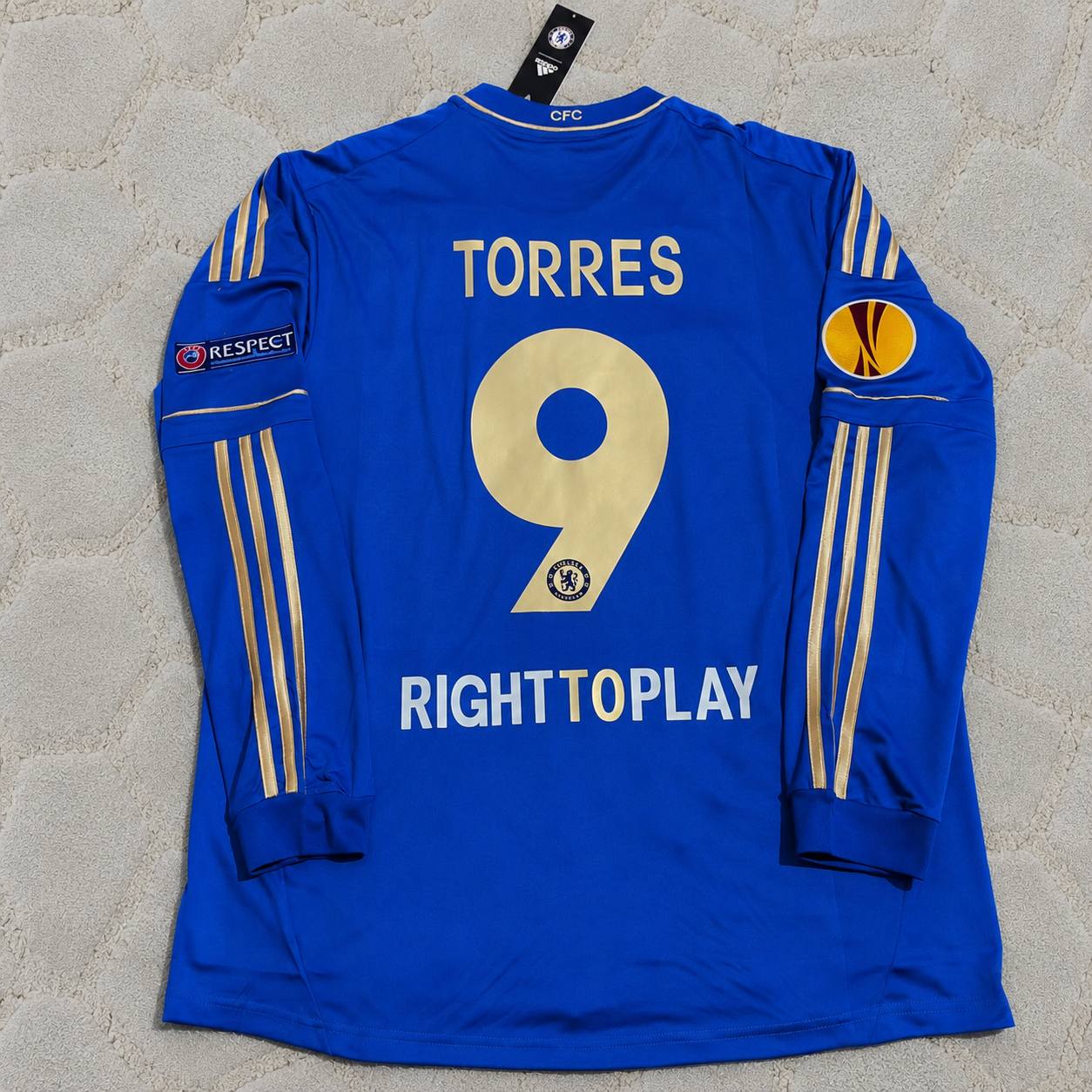 Fernando Torres 9-Chelsea 2013 Europe League Final Amsterdam Blue Retro Football Jersey Soccer Shirt