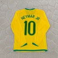 Neymar Jr. #10 Brazil Long Sleeve Retro Football Jersey