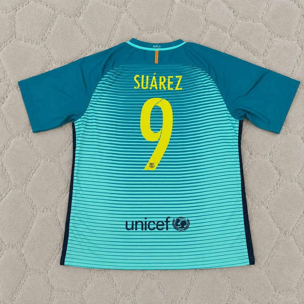 Luis Suárez #9 Barcelona 2016/17 Away Retro Jersey Trikot Maillot Soccer Shirt