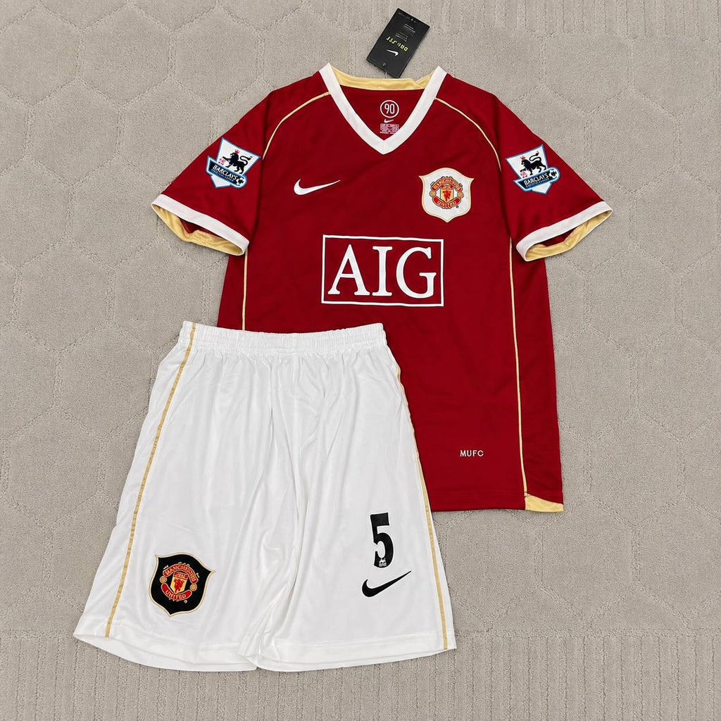 Rio Ferdinand #5 Manchester United 2006-2007 Kids Home Football Jersey