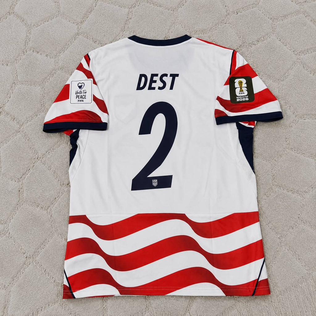 Sergino Dest Usa 2026 World Cup Home Red White Football Jersey