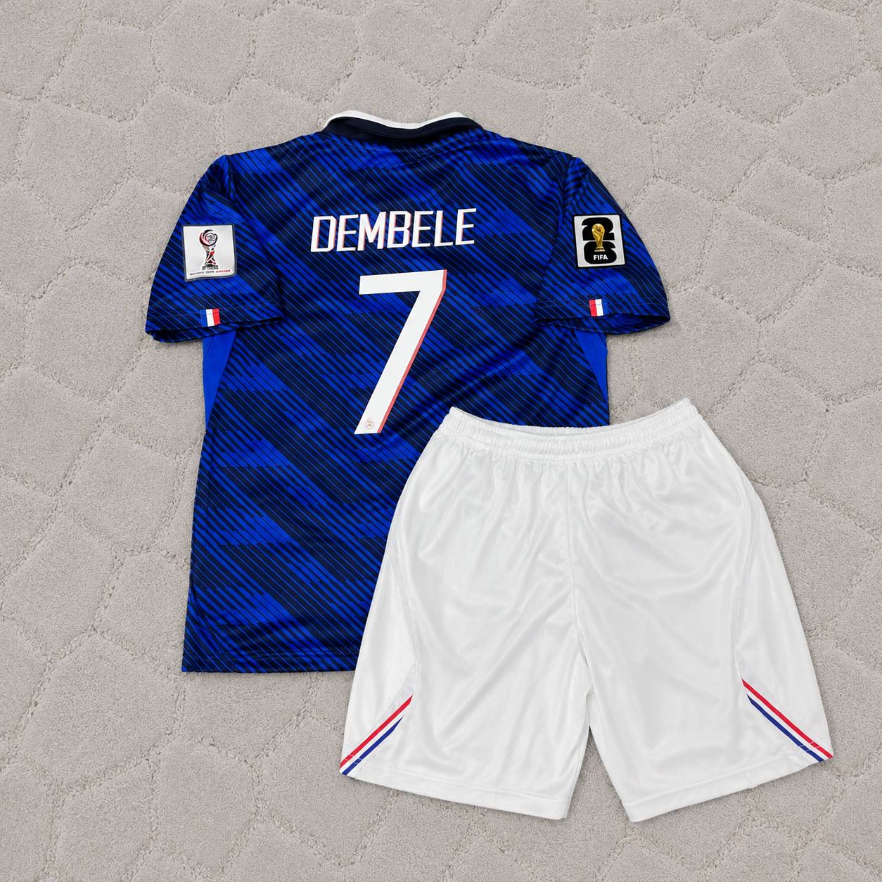 Ousmane Dembele France 2026 World Cup Home Blue Kids Football Jersey
