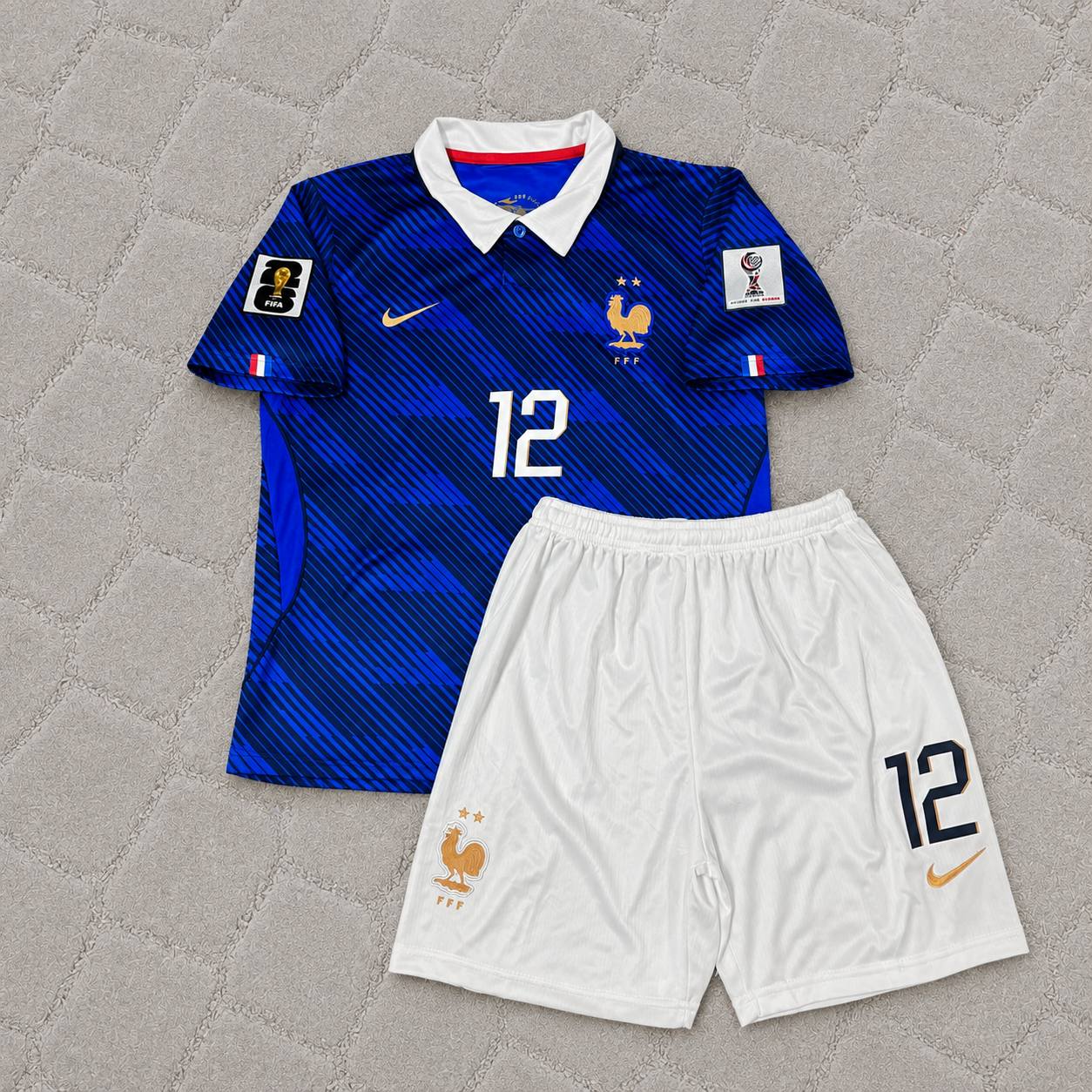 Bradley Barcola France 2026 World Cup Home Blue Kids Football Jersey