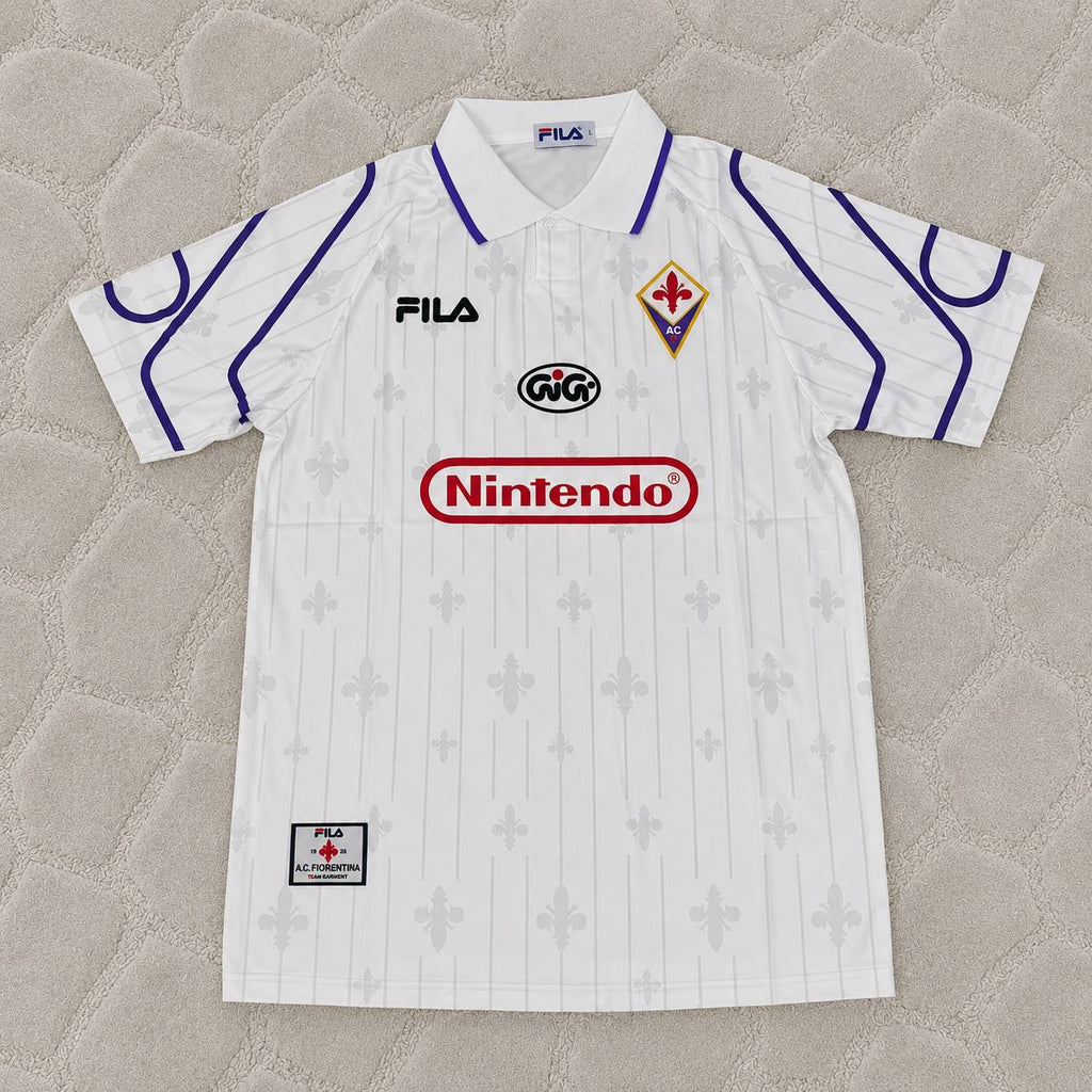 Gabriel Batistuta Fiorentina 1997-1998 White Retro Football Jersey