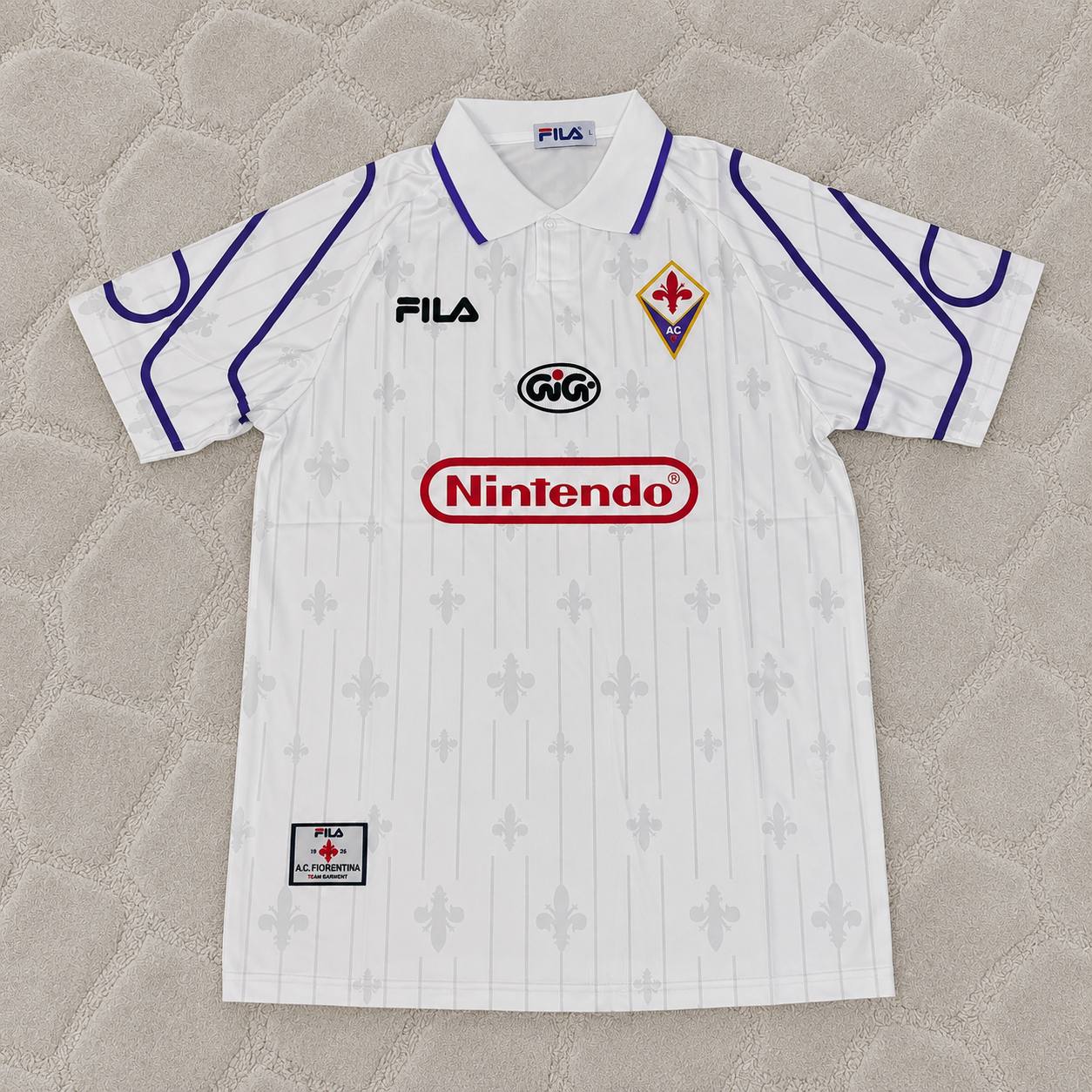 Gabriel Batistuta Fiorentina 1997-1998 White Retro Football Jersey