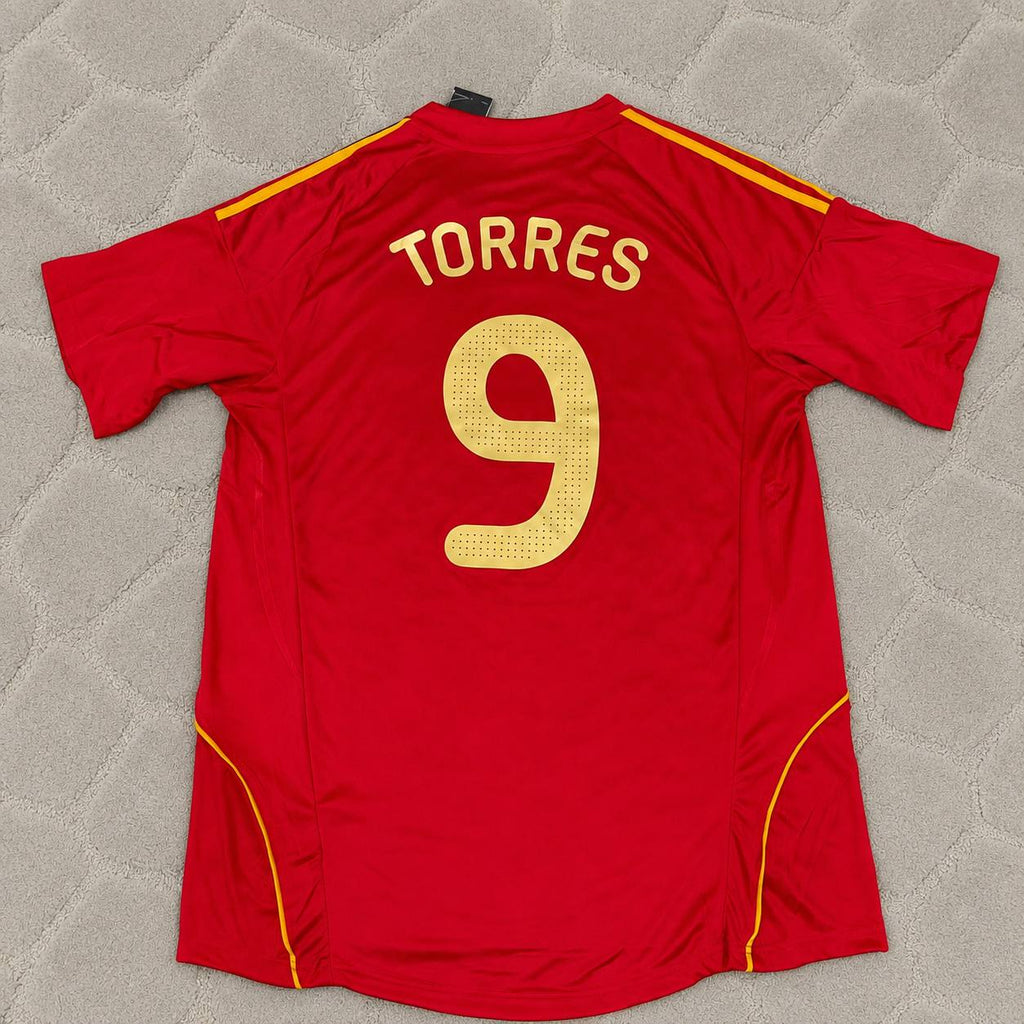 Fernando Torres #9 Spain EURO 2008 Red Retro Football Jersey