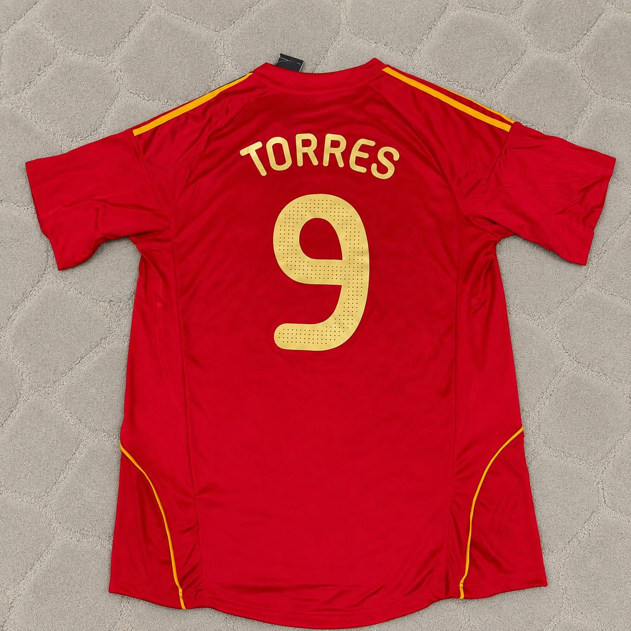 Fernando Torres #9 Spain EURO 2008 Red Retro Football Jersey