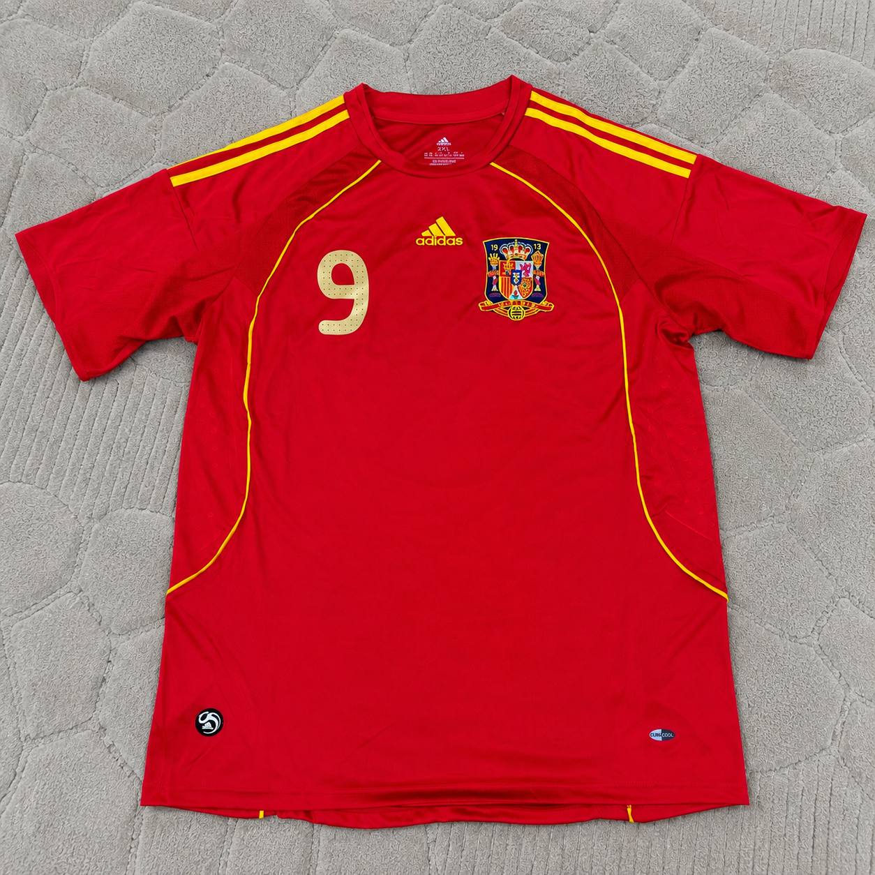 Fernando Torres #9 Spain EURO 2008 Red Retro Football Jersey