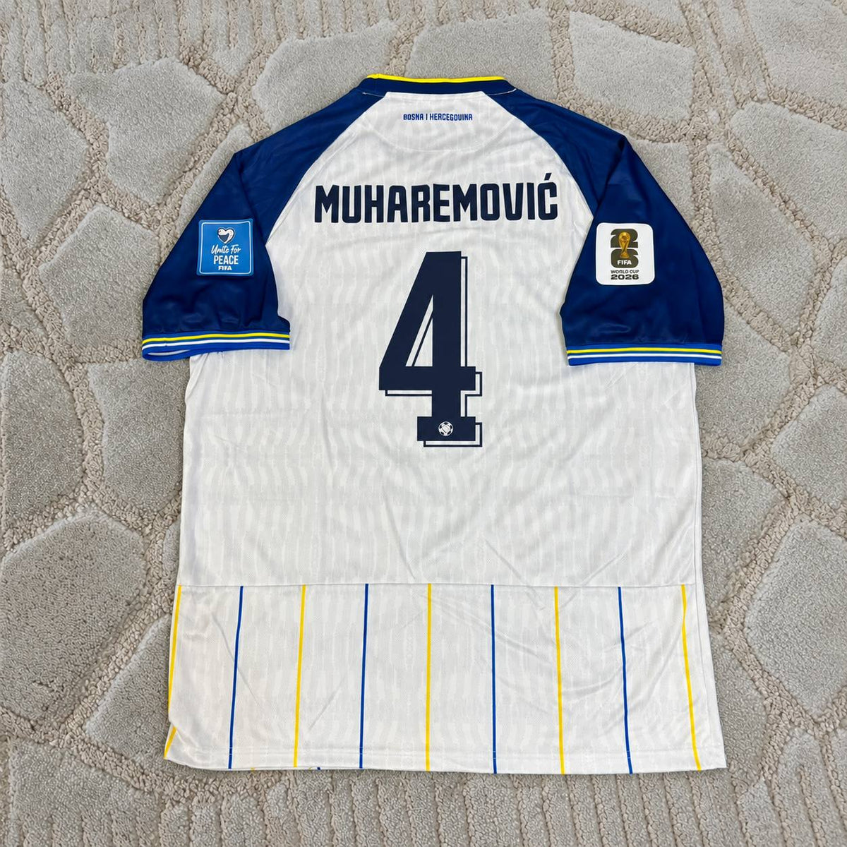 Tarik Muharemovic Bosnia and Herzegovina  New Season 2026 World Cup White Football Shirt - Jersey Kit - Trikot Maillot