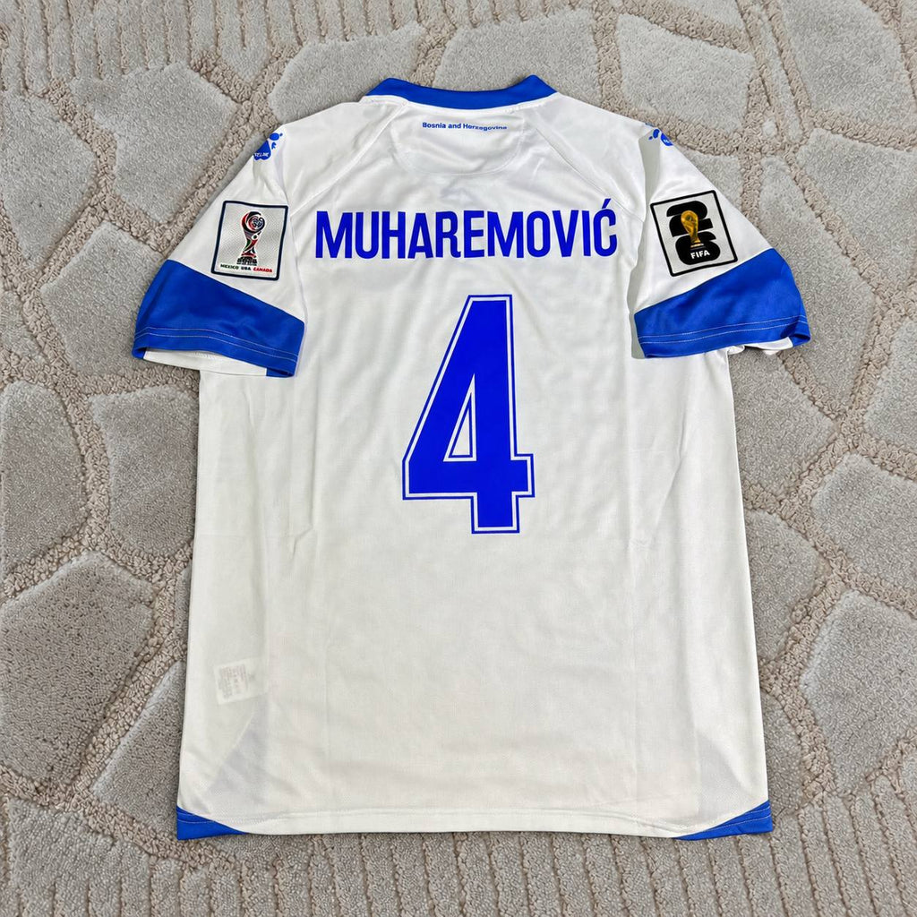 Tarik Muharemovic Bosnia and Herzegovina New Season 2026 World Cup Away White Football Shirt - Jersey Kit - Trikot Maillot