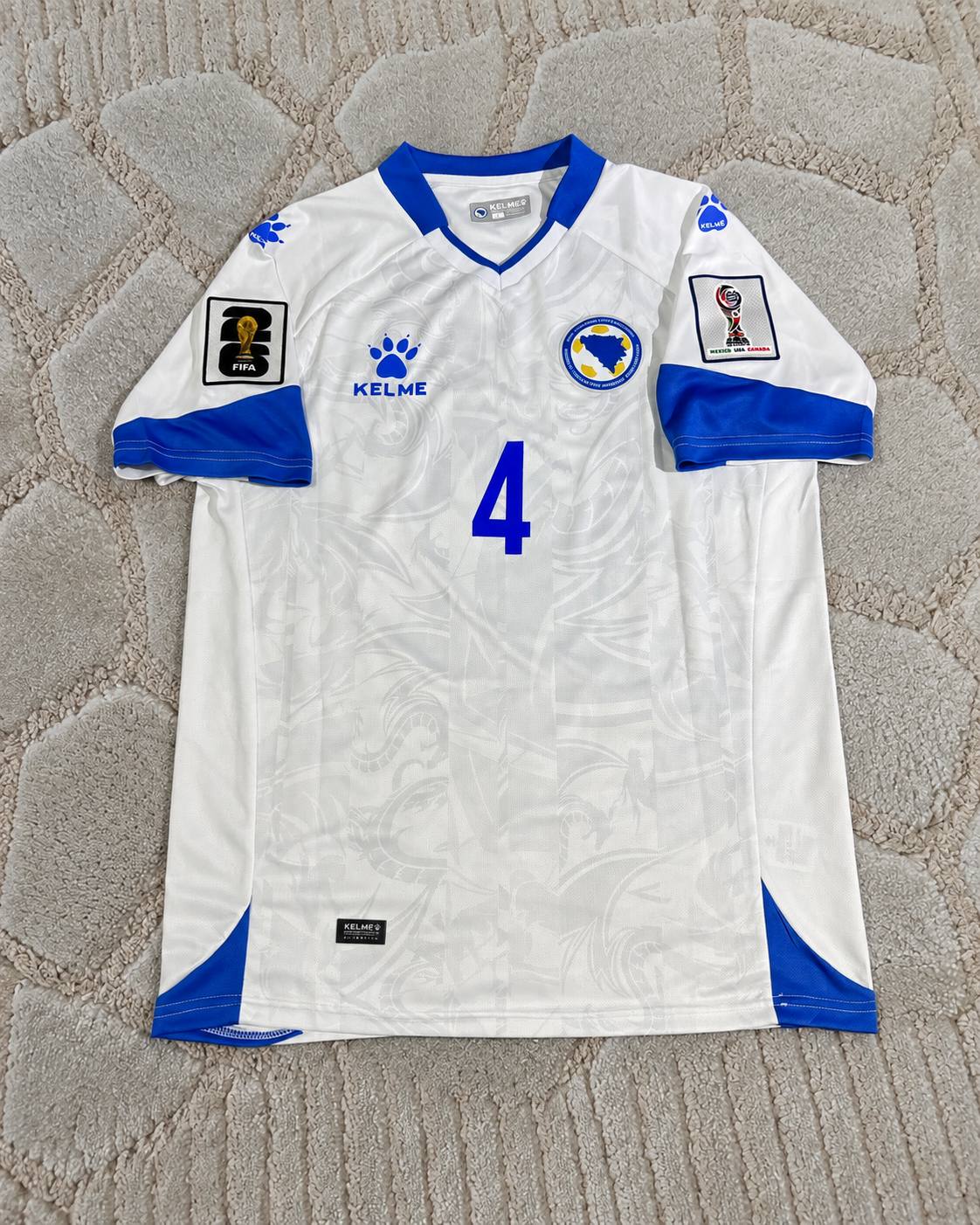 Tarik Muharemovic Bosnia and Herzegovina New Season 2026 World Cup Away White Football Shirt - Jersey Kit - Trikot Maillot