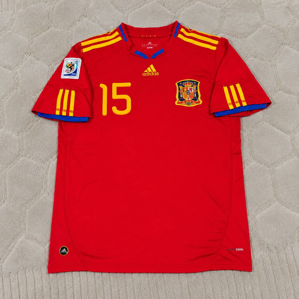 Sergio Ramos Spain Home 2010 World Cup Retro Jersey Trikot Soccer Shirt