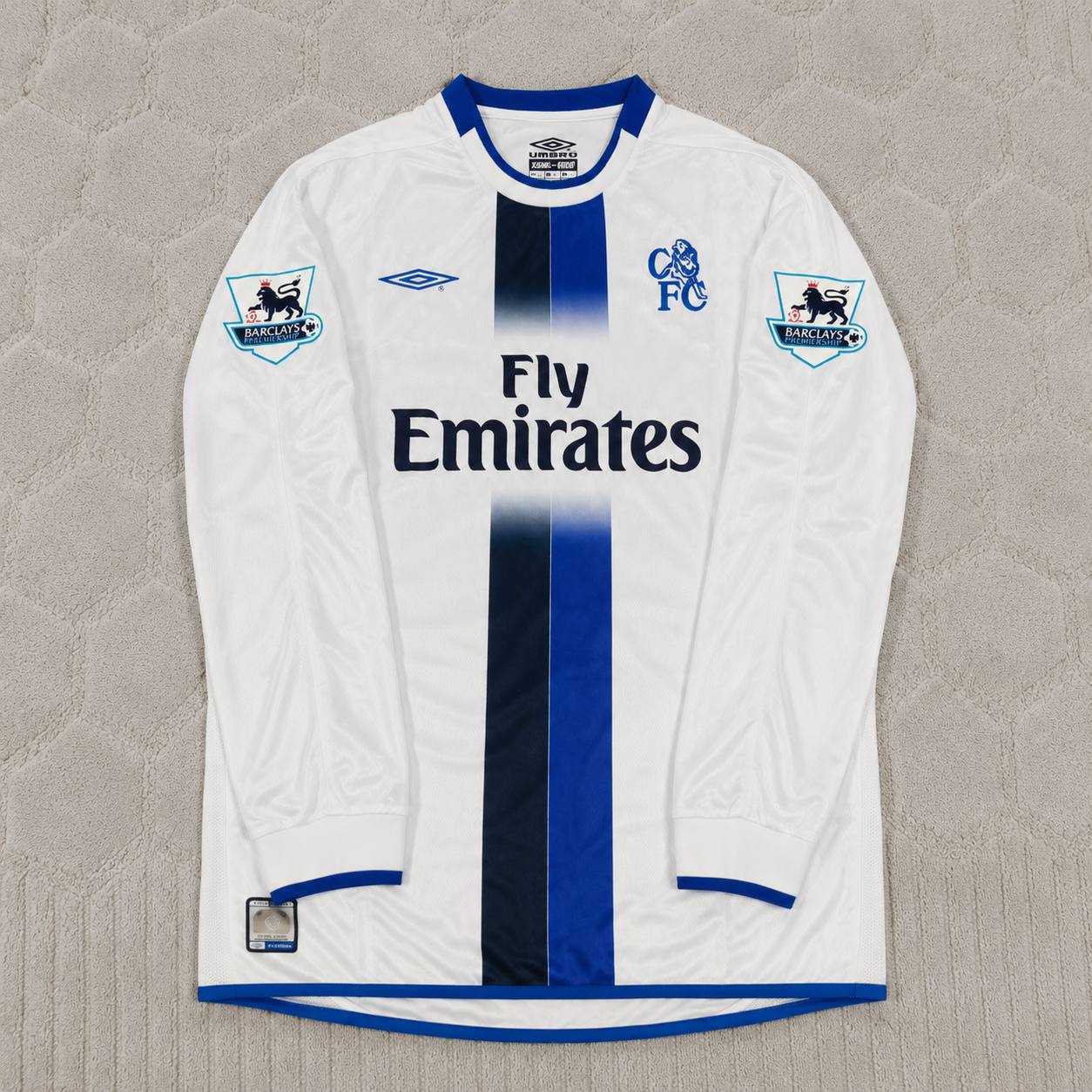Eidur Gudjohnsen 22 Chelsea Away 2004 Retro White Long Sleeve Jersey Trikot Kit Maillot Soccer Shirt
