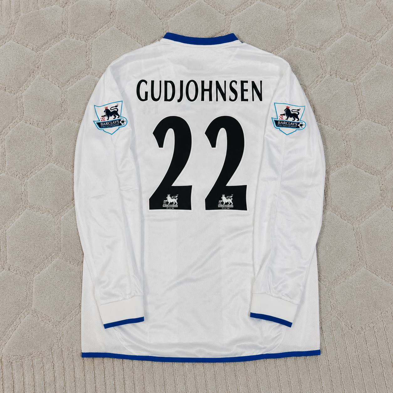 Eidur Gudjohnsen 22 Chelsea Away 2004 Retro White Long Sleeve Jersey Trikot Kit Maillot Soccer Shirt