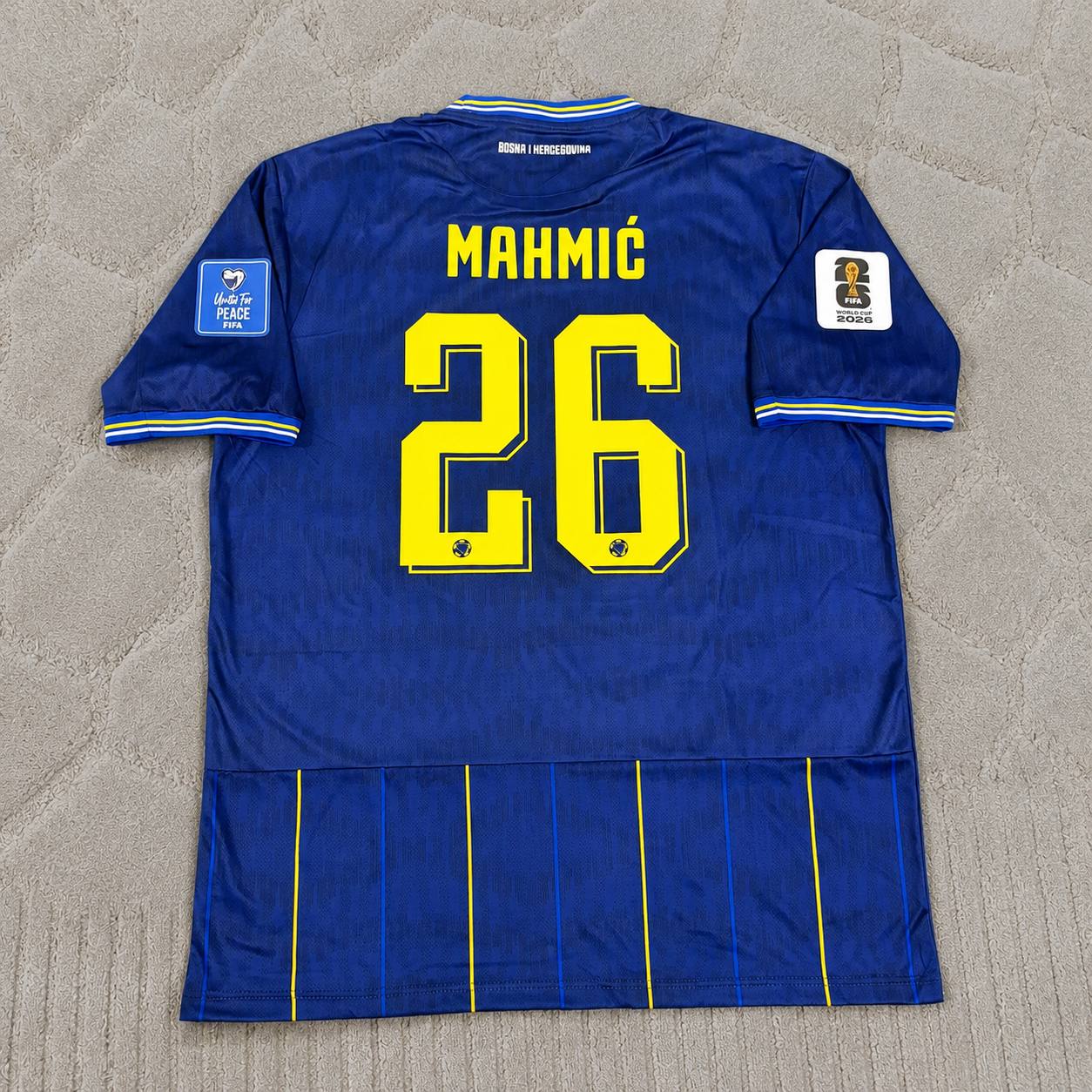 Ermin Mahmic Bosnia and Herzegovina 2026 World Cup Blue Football Jersey