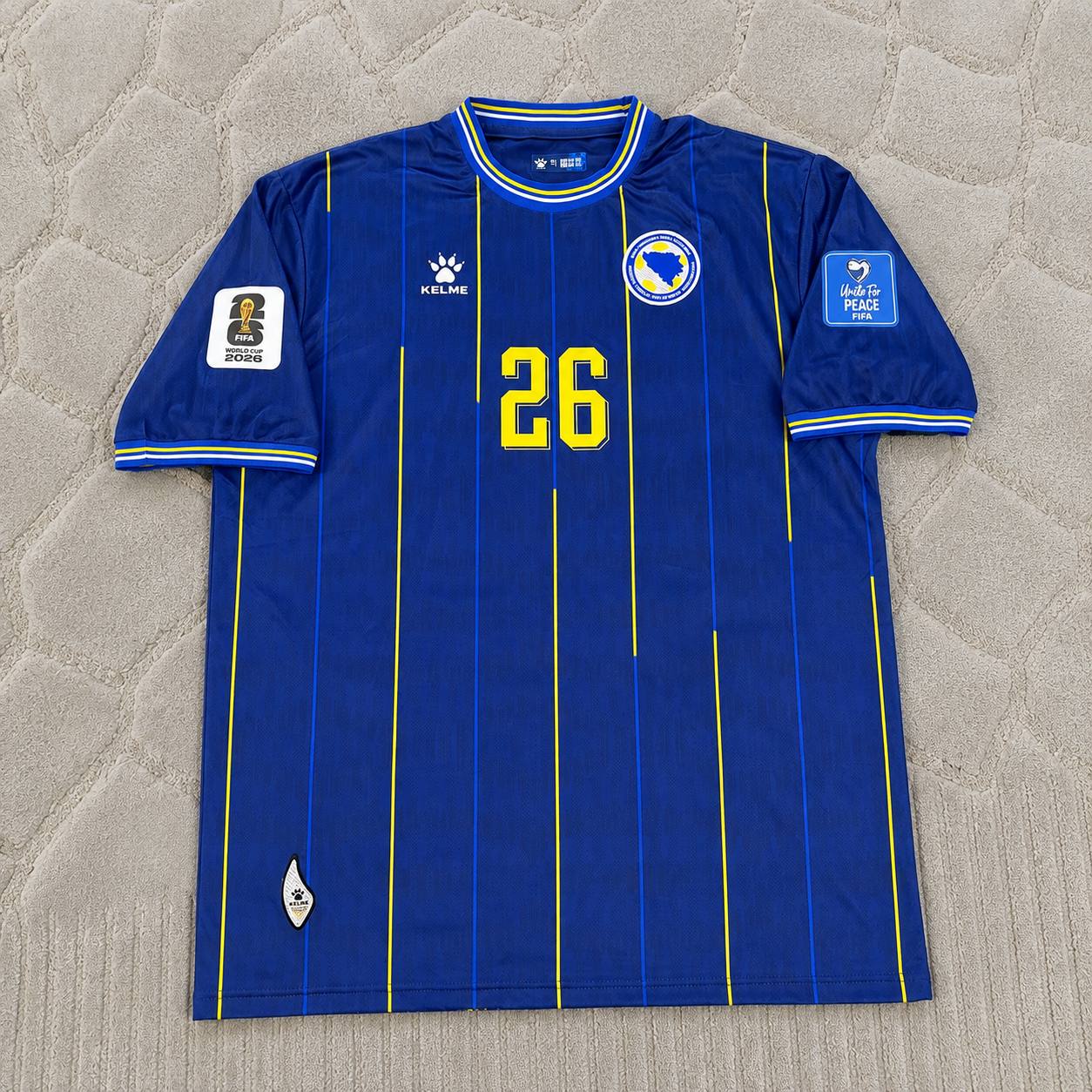Ermin Mahmic Bosnia and Herzegovina 2026 World Cup Blue Football Jersey