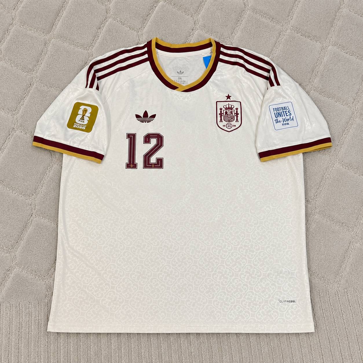 Pedro Porro 12- Spain 2026 World Cup Away Football Jersey