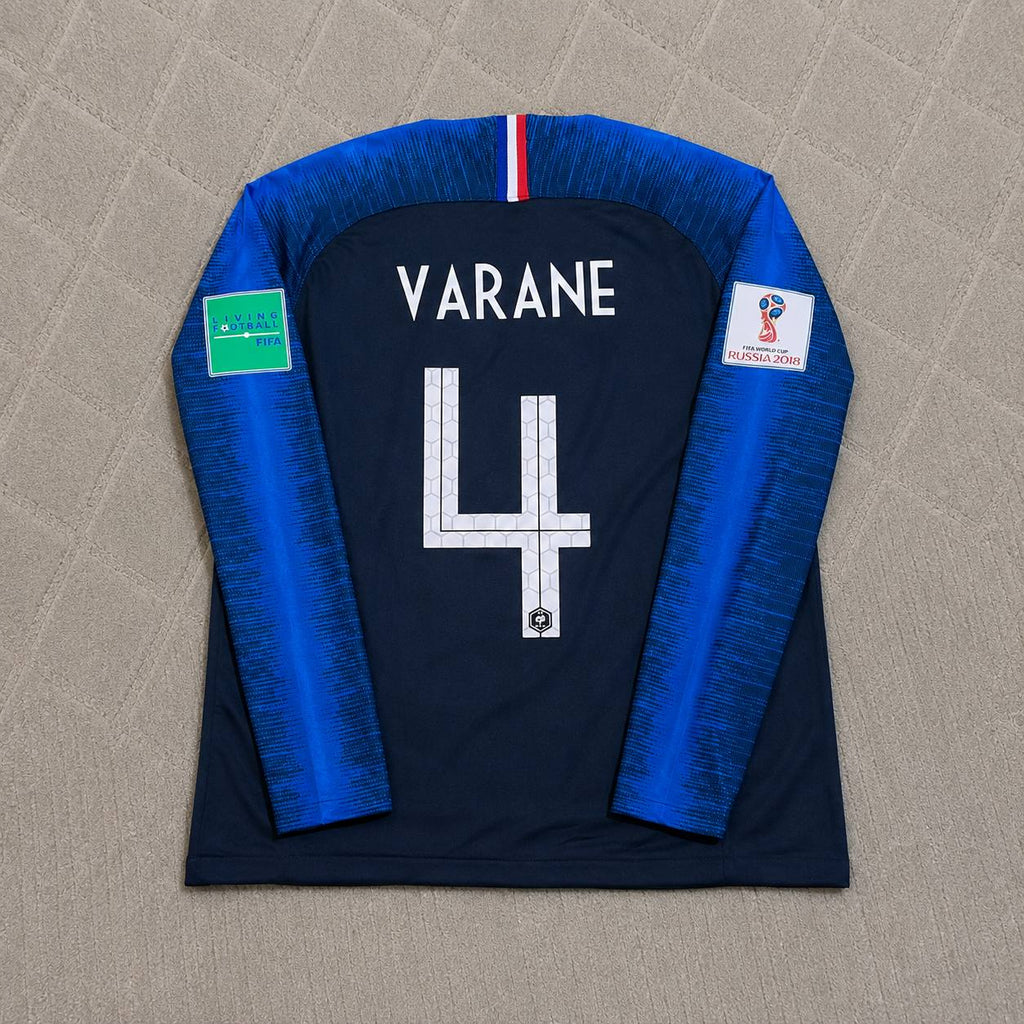 Raphael Varane France 2018 World Cup Final Long Sleeve Retro Football Jersey Kit