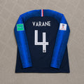 Raphael Varane France 2018 World Cup Final Long Sleeve Retro Football Jersey Kit