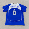 Roberto Carlos Brazil 2004 Blue Retro Football Jersey Kit