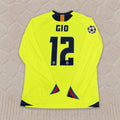 Giovanni van Bronckhorst Barcelona 2005-2006 Yellow Green Retro Long Sleeve Football Jersey