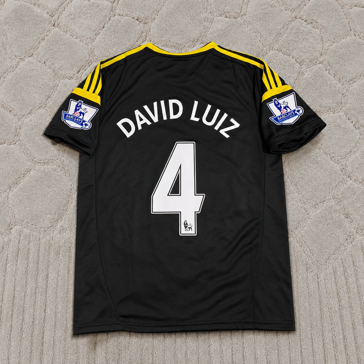 David Luiz Chelsea 2012 2013 Black Blue Retro Kit Jersey Trikot Maglia Maillot Soccer Shirt