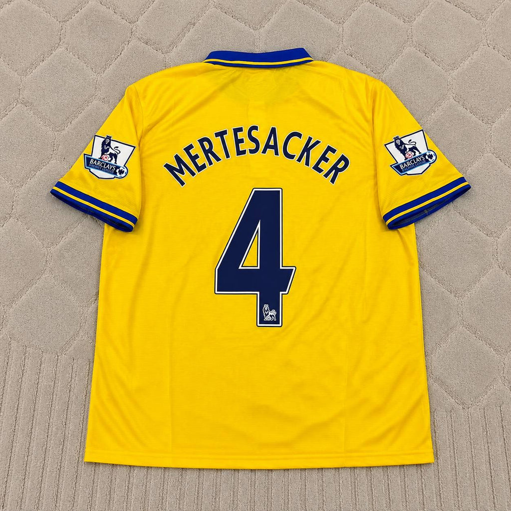Per Mertesacker – Arsenal 2013/2014 Yellow Retro Kit Jersey Trikot Maillot Soccer Shirt