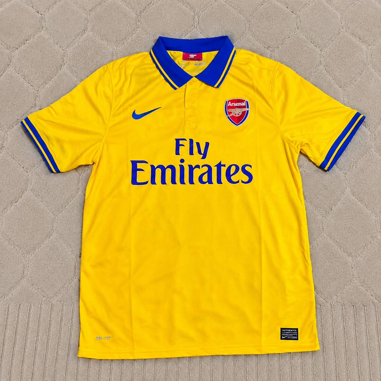 Per Mertesacker – Arsenal 2013/2014 Yellow Retro Kit Jersey Trikot Maillot Soccer Shirt