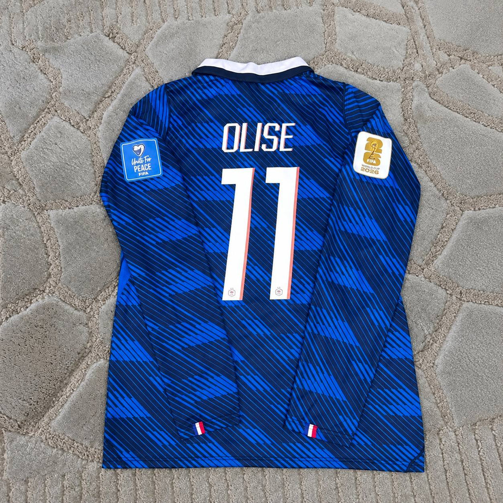 Michael Olise #11 France  New Season 2026 World Cup Home Blue Long Sleeve Football Shirt -  Jersey Kit - Trikot Maillot