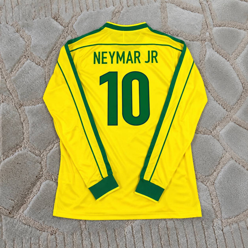 Neymar Jr. #10 - Brazil Long Sleeve Retro Football Shirt - Jersey Kit - Trikot Maillot - Soccer Shirt