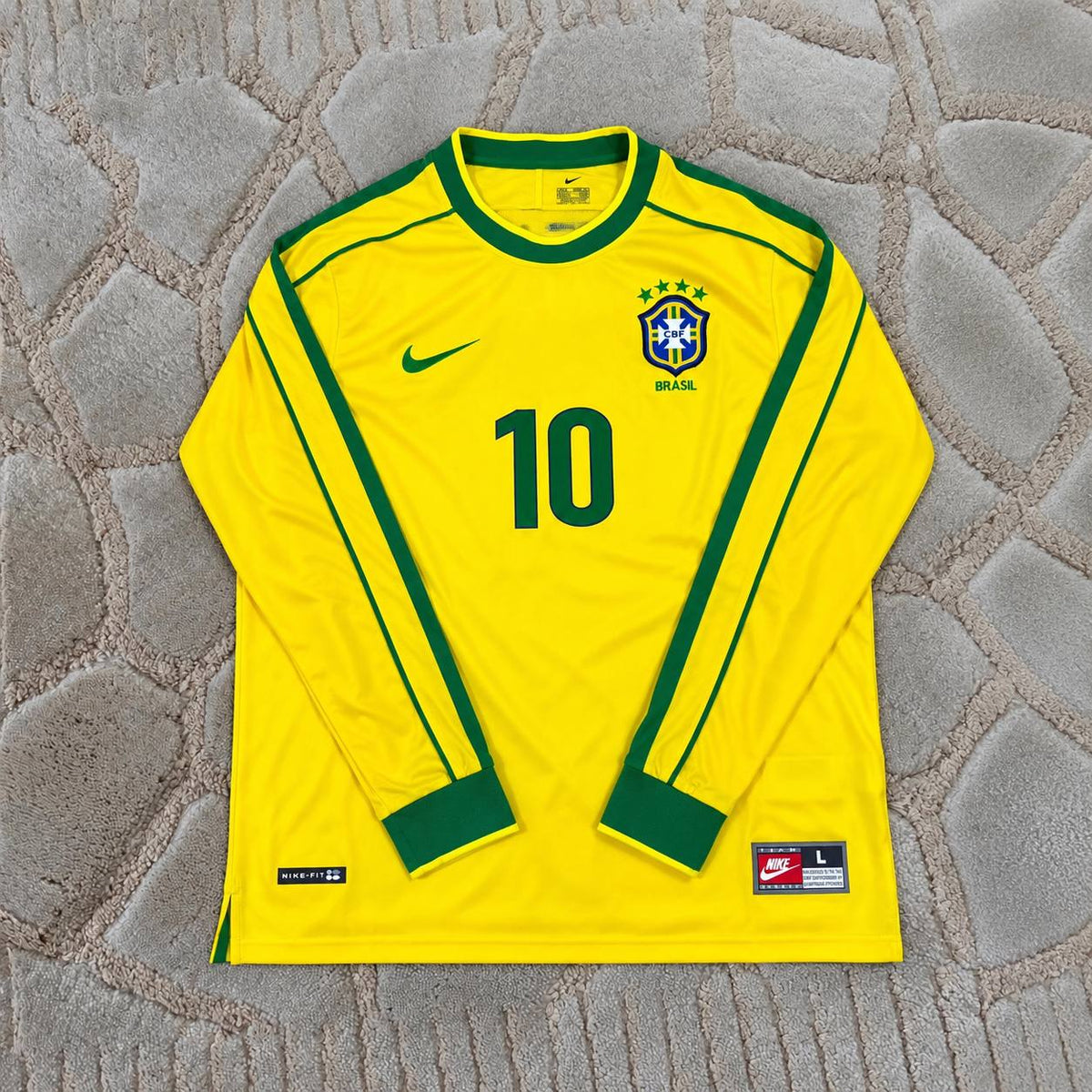 Neymar Jr. #10 - Brazil Long Sleeve Retro Football Shirt - Jersey Kit - Trikot Maillot - Soccer Shirt